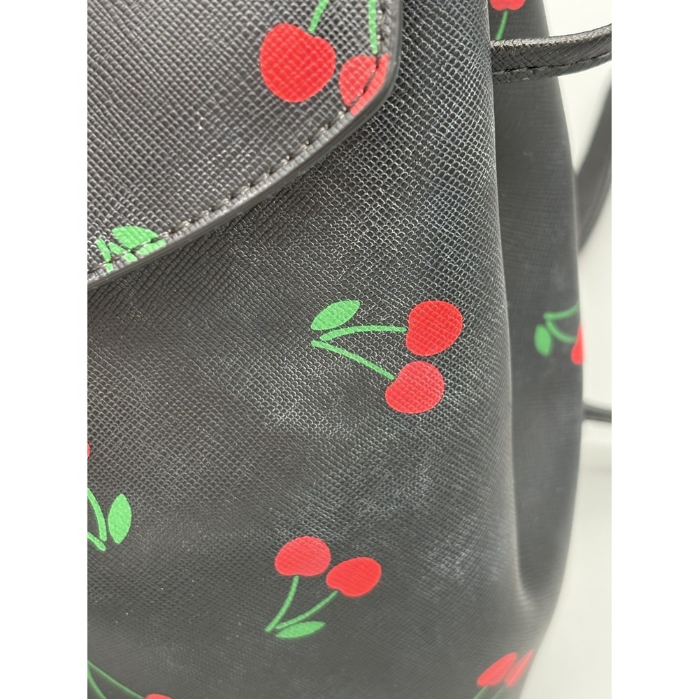 Kate Spade New York Black Red Cherries Womens Purse Bag with Straps Faux Leather - Picture 10 of 11